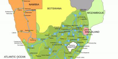 Карта Лесото и Южной Африке