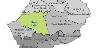 Карта Лесото показывая районов