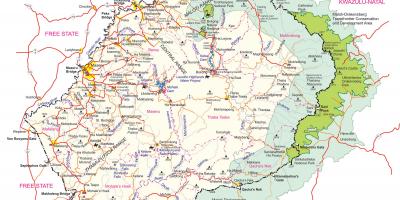 Карта подробная карта Лесото